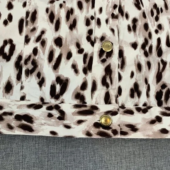 Chico's Long Sleeve Leopard Button Down Jacket Size 3 = XL Animal Print Top - Picture 14 of 14